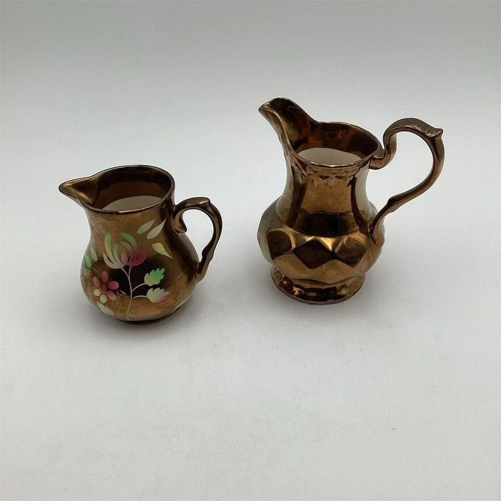 Vintage Wade England Copper Luster Pitcher‎ Set Multicolor 1950s